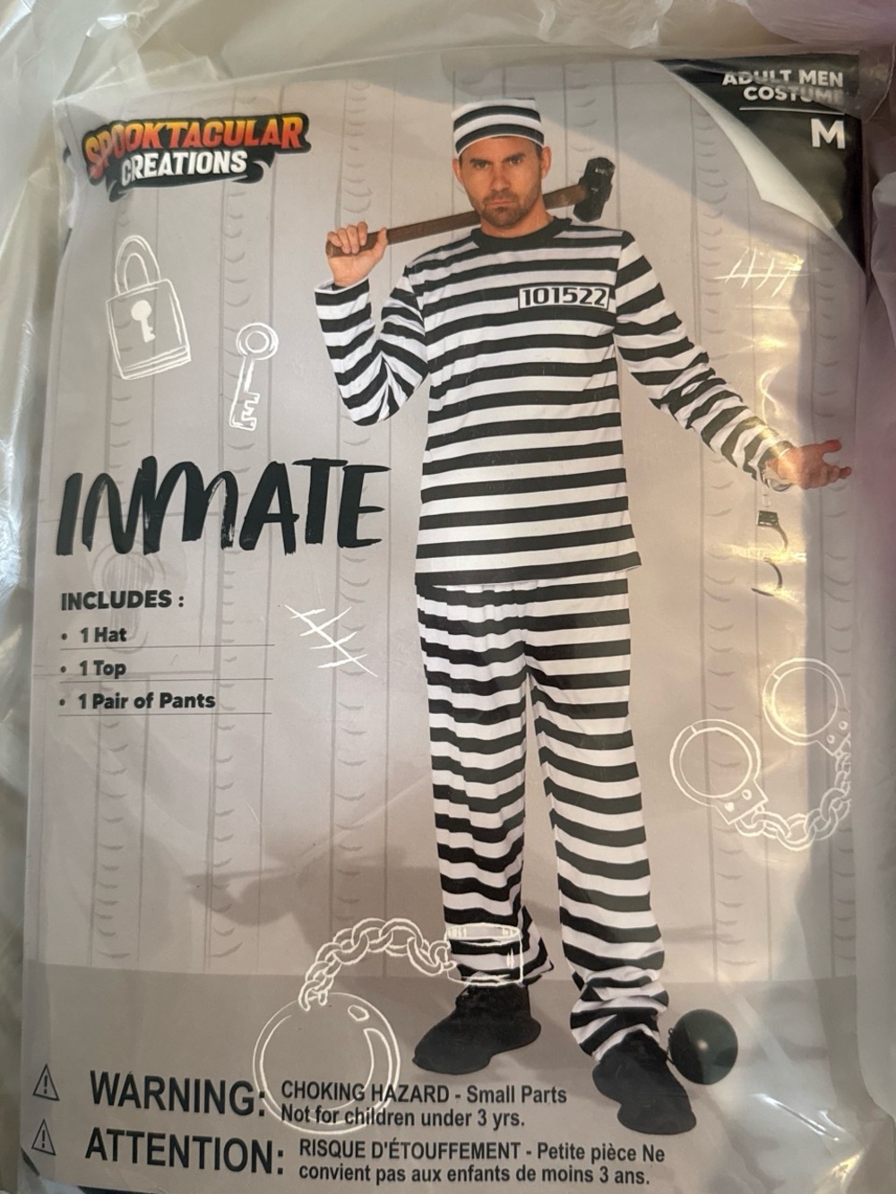 Inmate Striped man costume